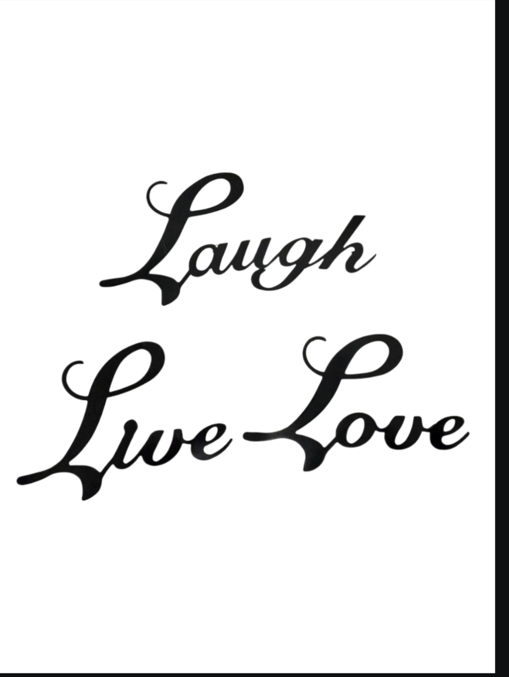Black 'Laugh Live Love' Script Wall Words - Home Accents Decor